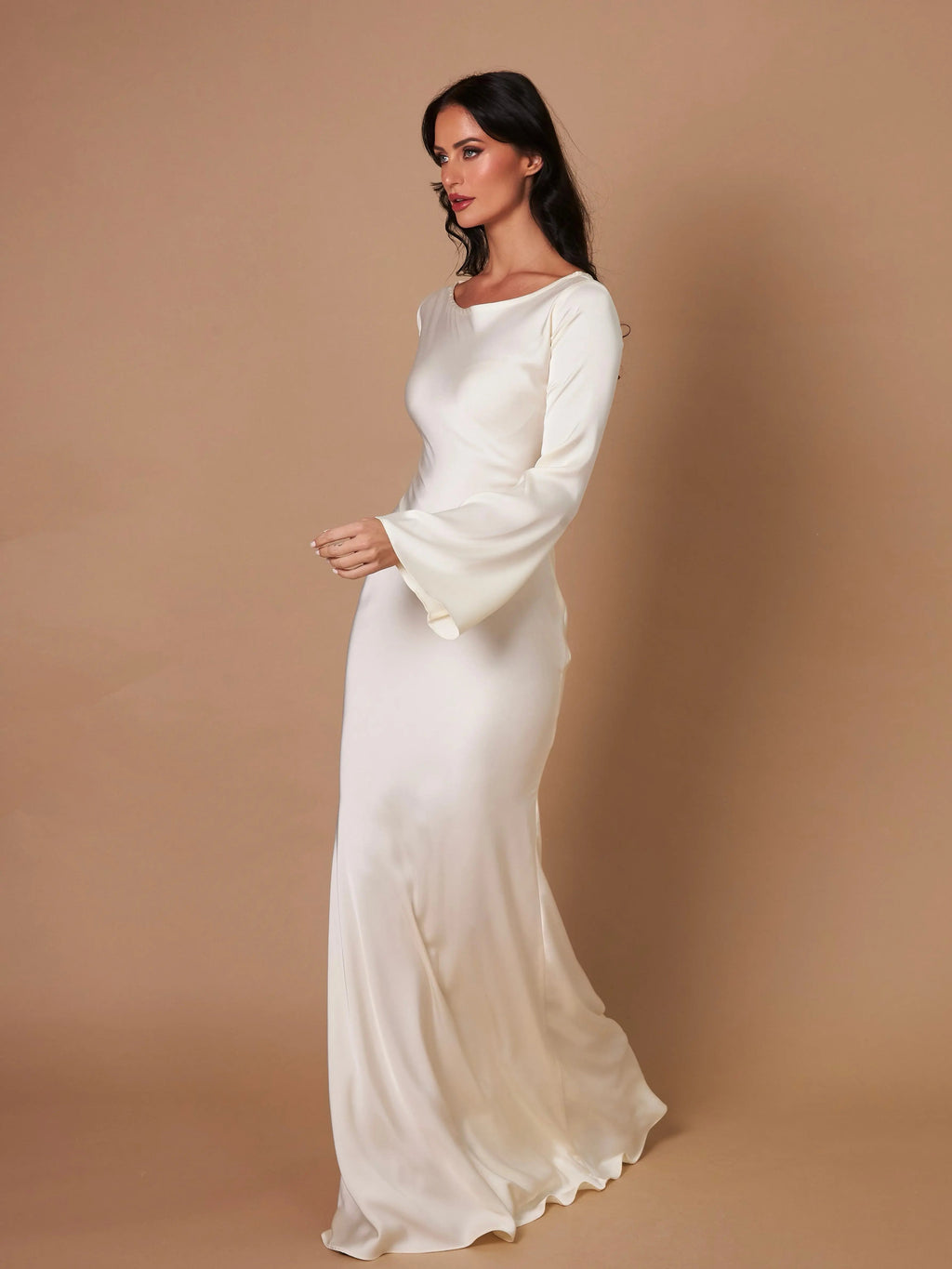Women’s Long Sleeve Dress | Maxi With Clean Lines And Sleek Silhouette For Day To Night Wear, Effortless Maxi