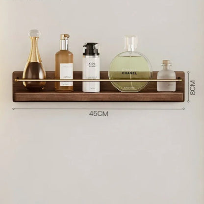 Bamboo Wall Mounted Coat Rack Shelf For Bathroom Entryway Walnut A 45cm NALANI