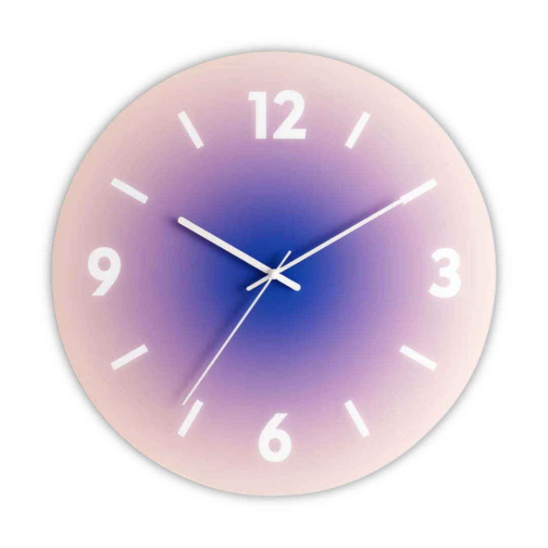 Stunning Glass Wall Clock Design For Modern Living Rooms Purple With numbers NALANI