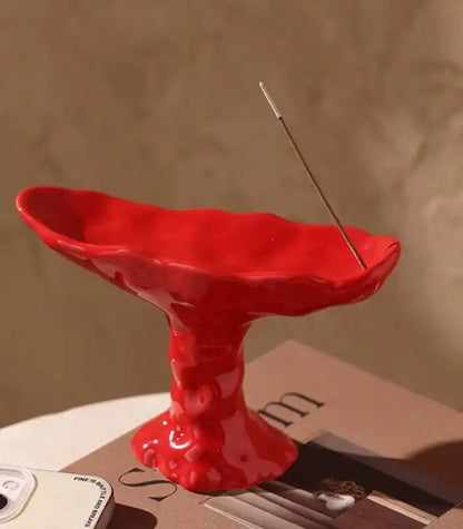 Elegant Ceramic Incense Burner Home Decor Available in Red White Black NALANI