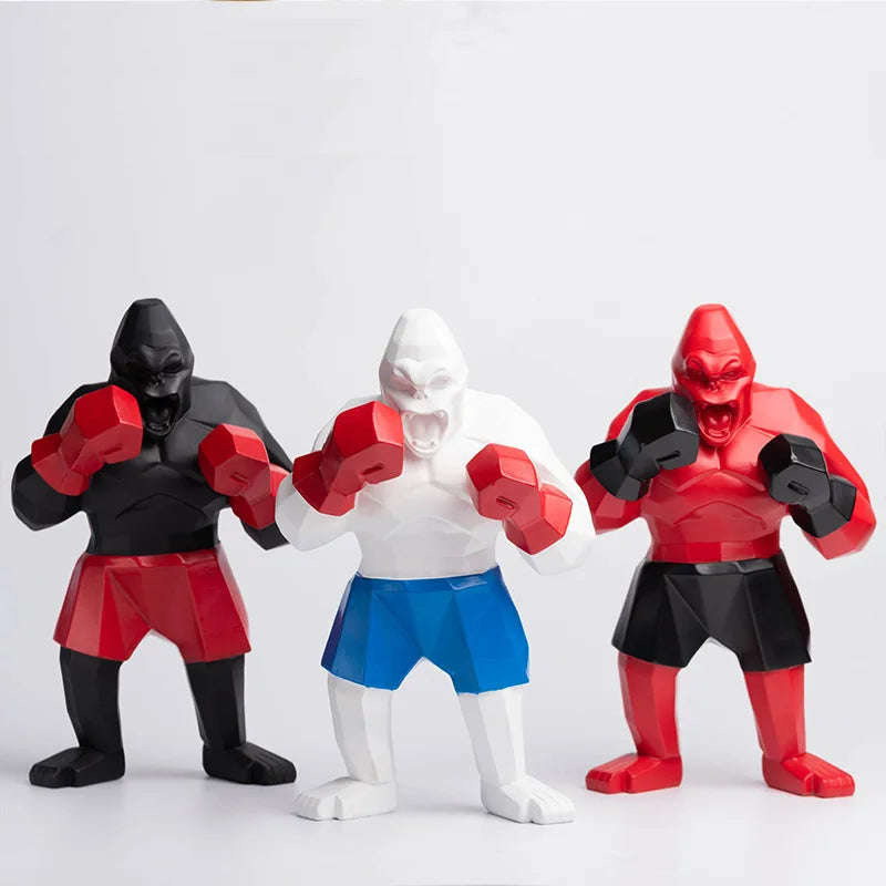 Geometric Gorilla Boxer Sculpture Unique Home Decor Accent Piece NaLani