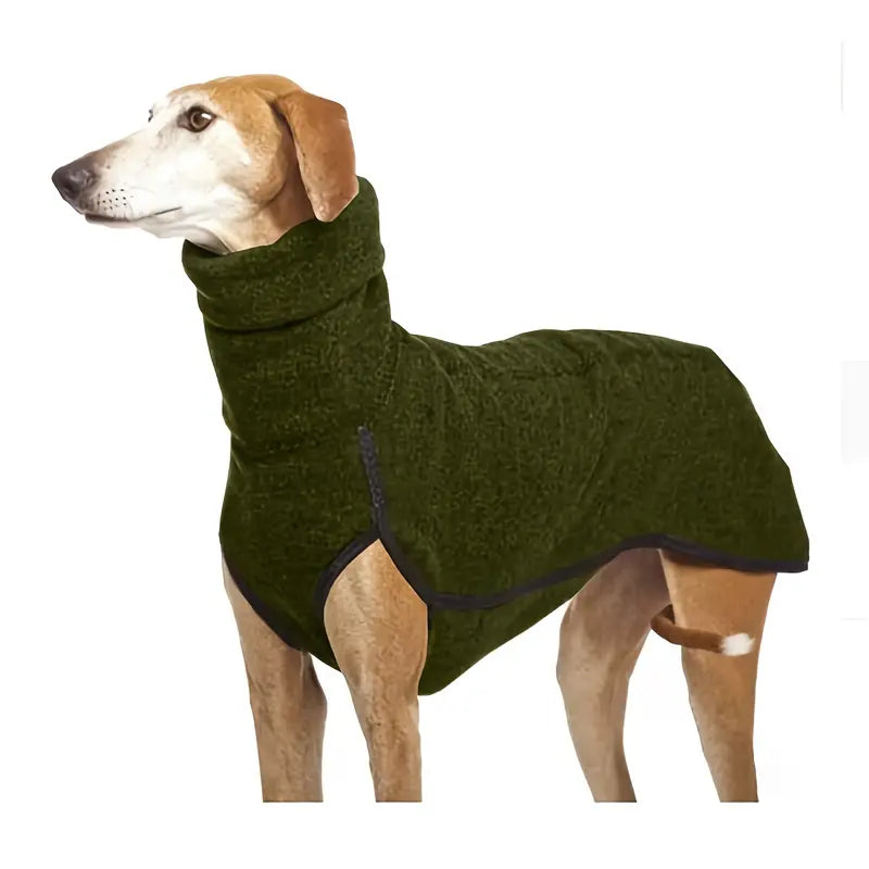Cozy Turtleneck Dog Winter Coat for Cold Days Outdoors Green NALANI
