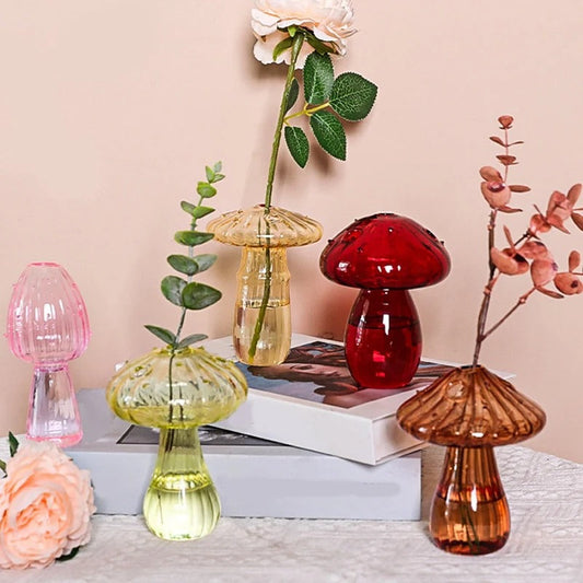 Mushroom Glass Vase Set For Single Flower Arrangements NALANI