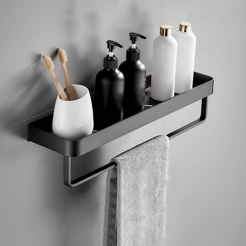 Matte Black Modern Bathroom Bath Shelf Set Anti Rust 1 Piece Bath Shelf (with 20"L Rod) NALANI