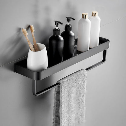 Matte Black Modern Bathroom Bath Shelf Set Anti Rust 1 Piece Bath Shelf (with 20"L Rod) NALANI