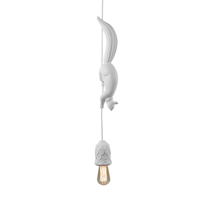 Pinecone Shape Resin Pendant Light With Squirrel Decor NALANI