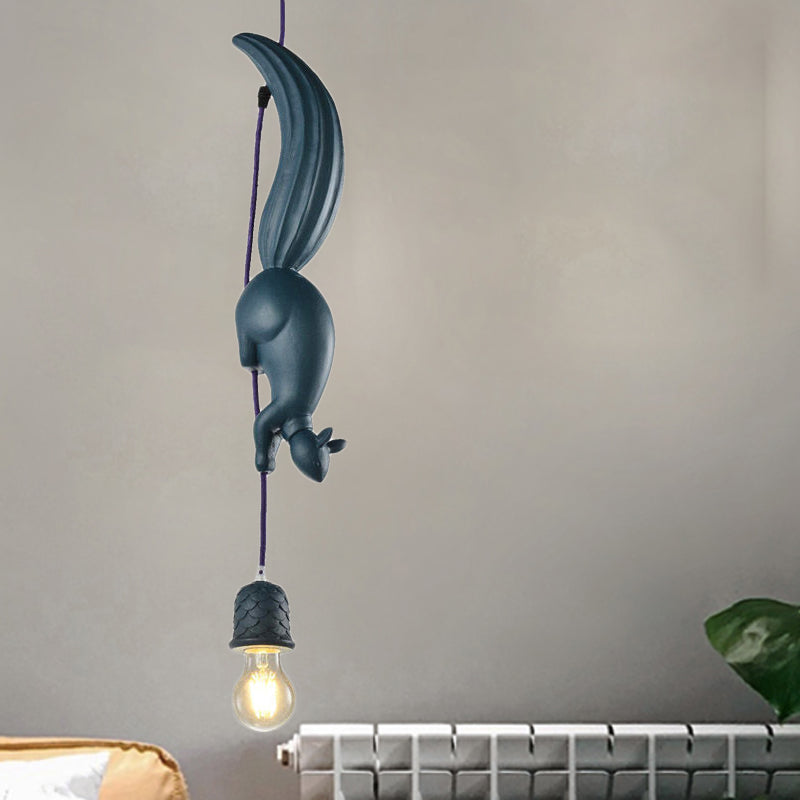Pinecone Shape Resin Pendant Light With Squirrel Decor NALANI