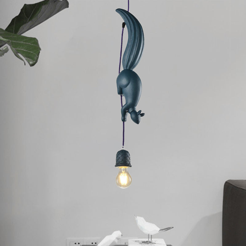 Pinecone Shape Resin Pendant Light With Squirrel Decor NALANI