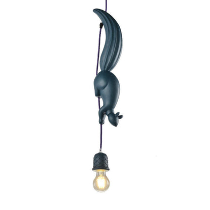 Pinecone Shape Resin Pendant Light With Squirrel Decor NALANI