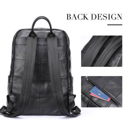 Leather Laptop Backpack 15.6 Inch For Business Travel-Handtassen-NaLani