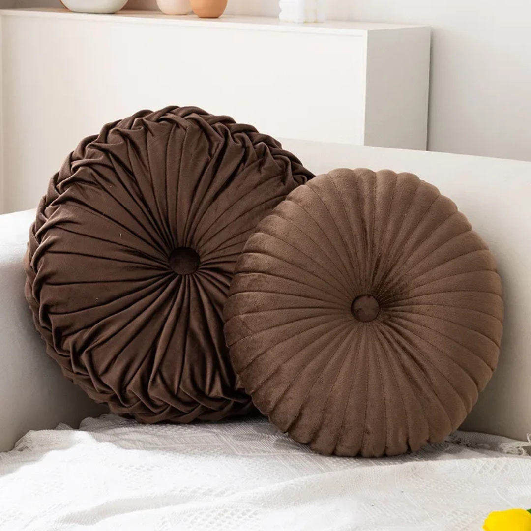 Fluffy Decorative Cushion Soft Plush Throw Pillow For Couch Brown NALANI
