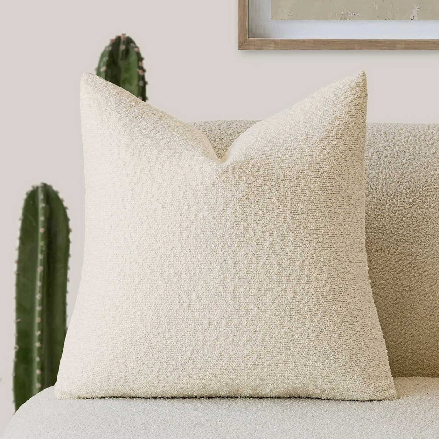 Elegant Boucle Cushion Cover for Sophisticated Home Decor Beige NaLani