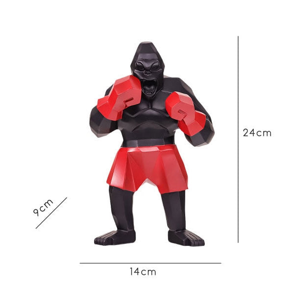Geometric Gorilla Boxer Sculpture Unique Home Decor Accent Piece NaLani