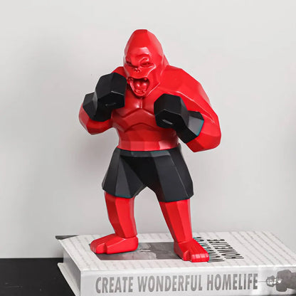 Geometric Gorilla Boxer Sculpture Unique Home Decor Accent Piece NaLani