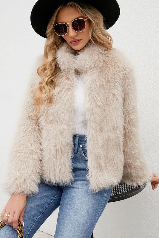 Elegant Faux Fur Trim Winter Coat Warm Stylish For Women NALANI