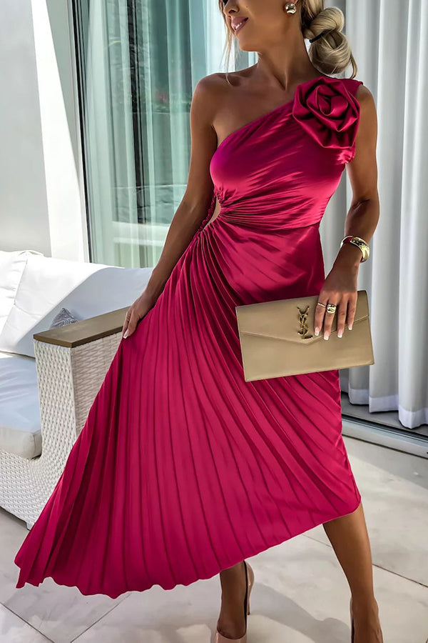 Liana | One Shoulder Pleated Dress for Formal Evening Events