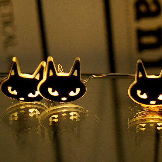Halloween Black Cat LED String Lights for Spooky Decor NaLani