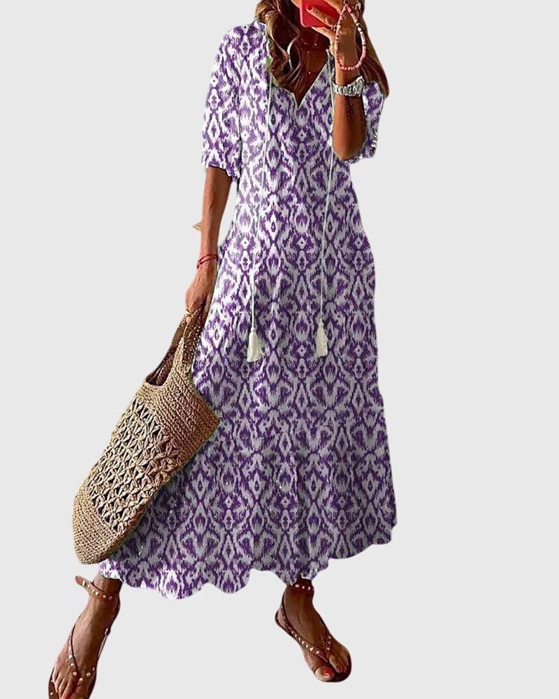 Amalia | Boho vintage letní šaty lehké pro teplé počasí