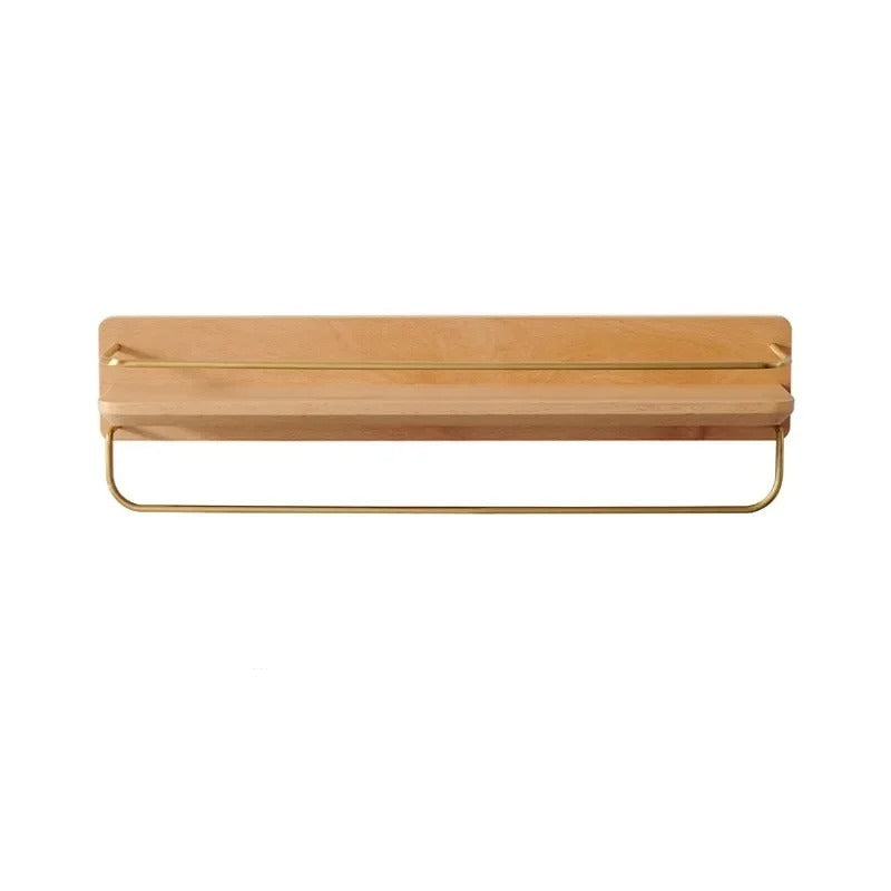 Bamboo Wall Mounted Coat Rack Shelf For Bathroom Entryway NALANI