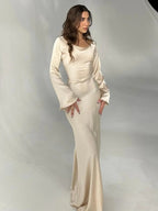 Women’s Long Sleeve Dress | Maxi With Clean Lines And Sleek Silhouette For Day To Night Wear, Effortless Maxi
