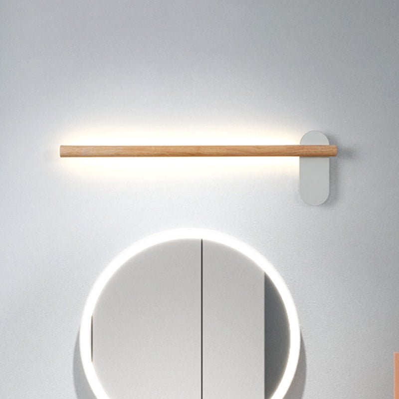 Beige Wood Slim Linear Vanity Light LED Wall Sconce Wood NALANI