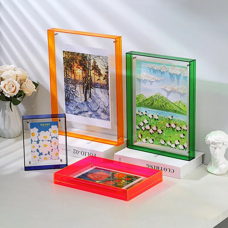 Sleek Modern Photo Frames with Vibrant Colored Edges NaLani