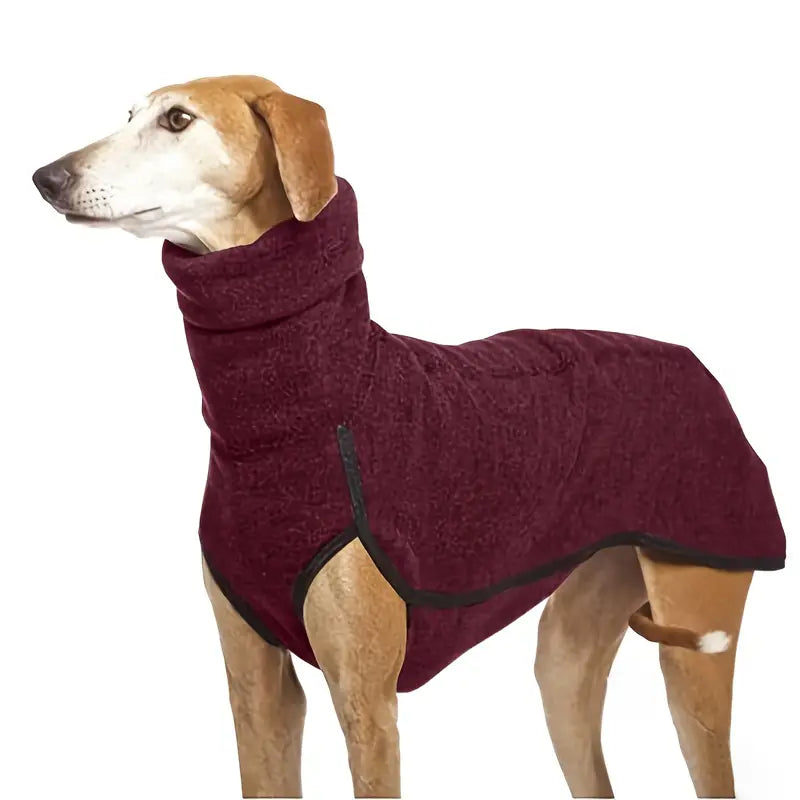 Cozy Turtleneck Dog Winter Coat for Cold Days Outdoors Dark red NALANI