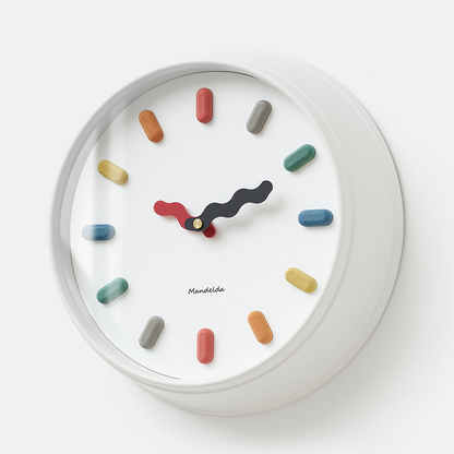 3D Nordic Silent Wall Clock Eco-Friendly Design for Modern Living Rooms White With Glass Frame NALANI