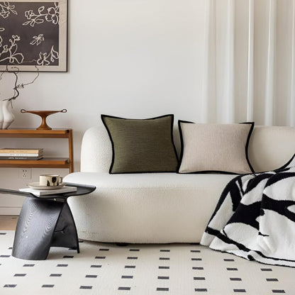 French Retro Black Border Cushion Covers Cotton Jacquard NALANI