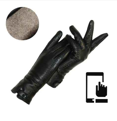 Vintage Leather Gloves With Wool Lining For Winter NALANI