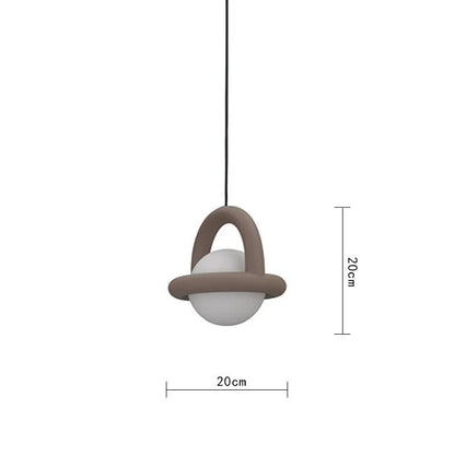 Acrylic Pendant Light With Colorful Globe Finish And LED Coffee NALANI