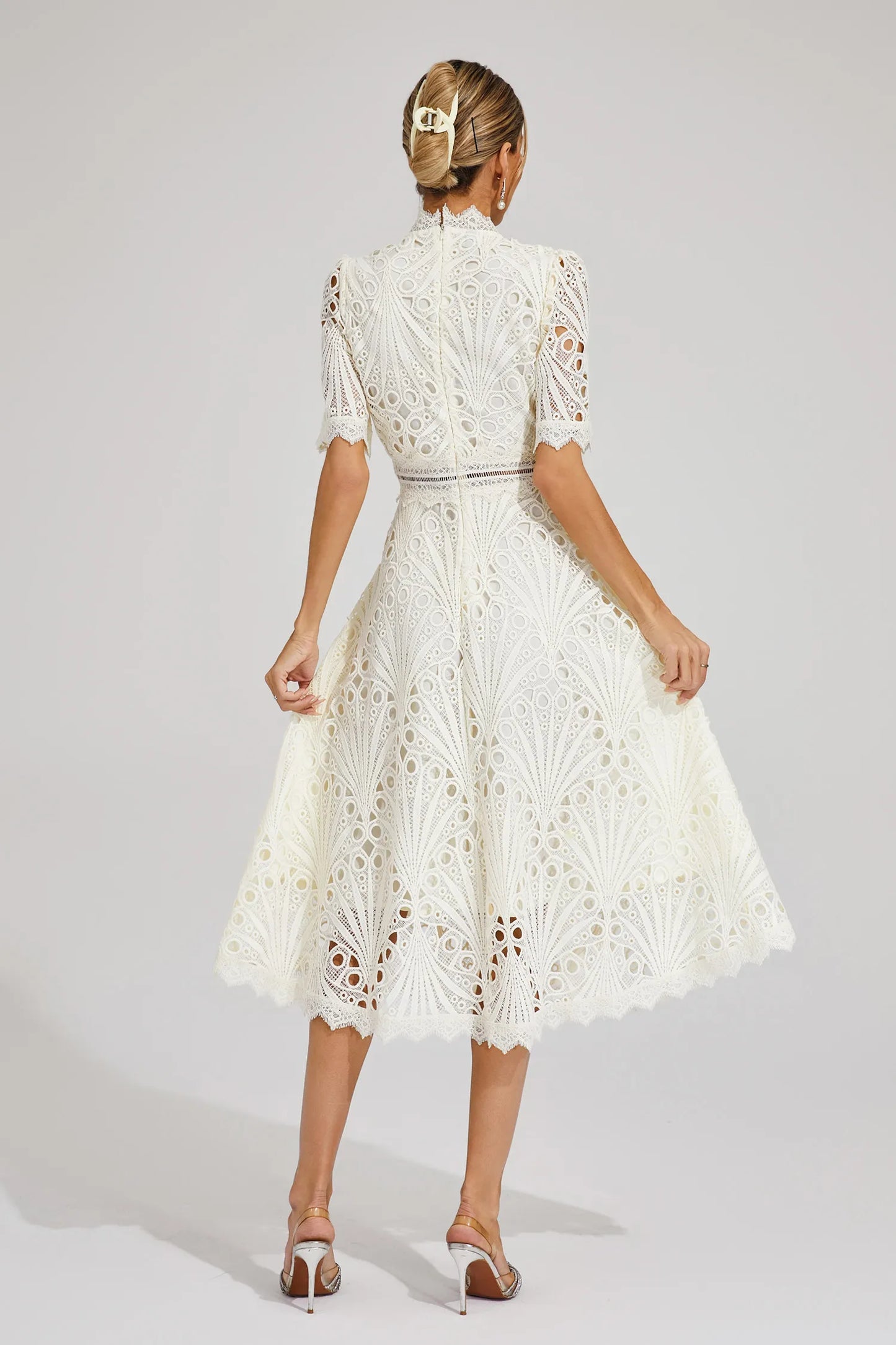 Liana | Elegant Lace Midi Dress For Women Wedding Guest Ready