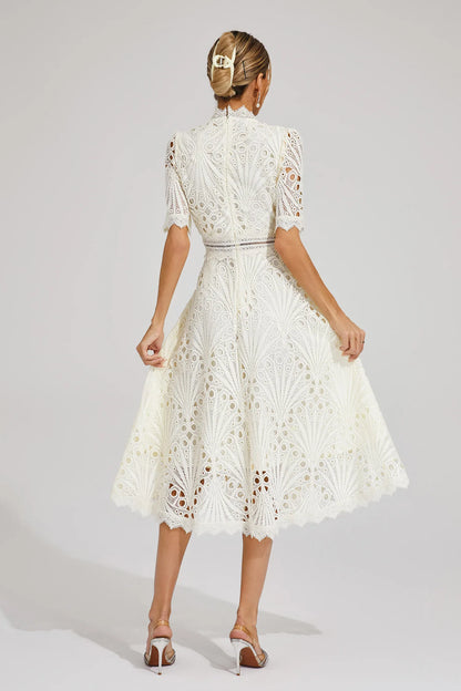 Liana | Elegant Lace Midi Dress For Women Wedding Guest Ready
