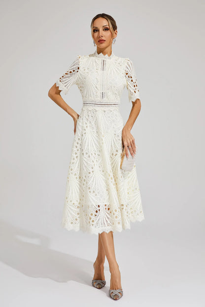 Liana | Elegant Lace Midi Dress For Women Wedding Guest Ready