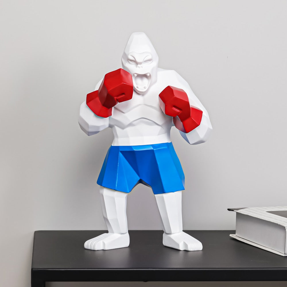 Geometric Gorilla Boxer Sculpture Unique Home Decor Accent Piece NaLani