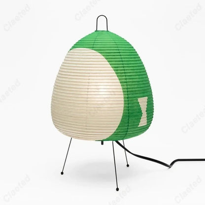 Rice Paper Table Lamp With Ambient Light For Calm Spaces Green NALANI