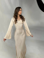 Women’s Long Sleeve Dress | Maxi With Clean Lines And Sleek Silhouette For Day To Night Wear, Effortless Maxi