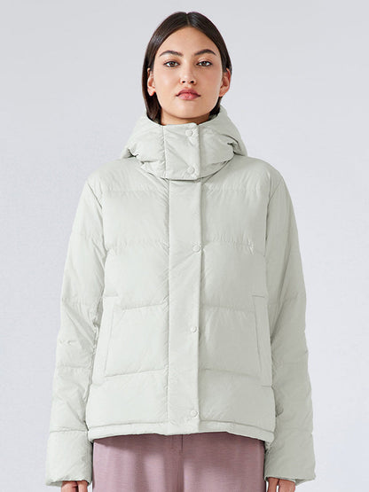 Warm Padded Down Jacket For Women With Hood Winter Coat White NALANI