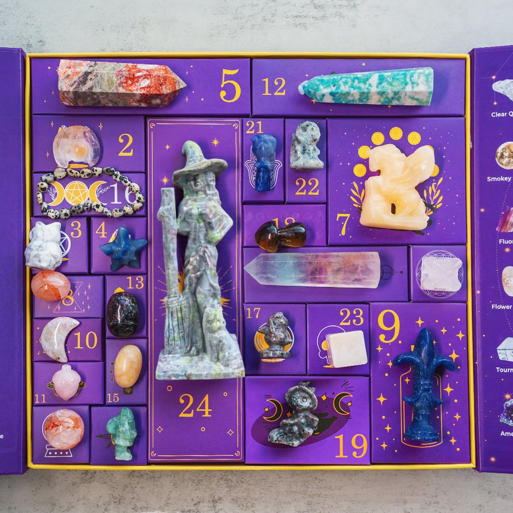 Reiki Halloween Crystals Advent Calendar Gift Box Healing Surprises