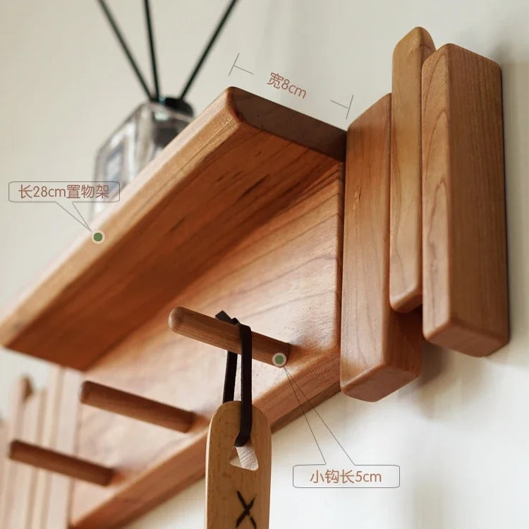 Piano Key Inspired Wall Mounted Coat Rack Solid Wood NALANI