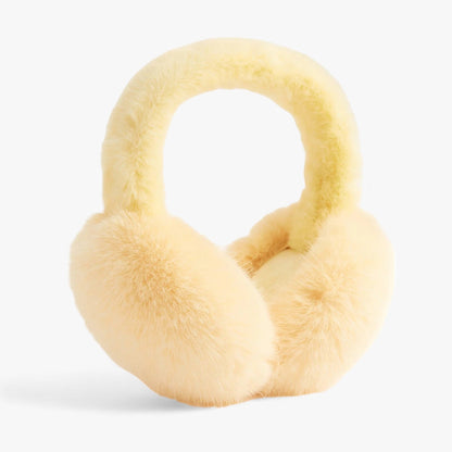 Faux Fur Ear Warmers For Winter Luxury And Cozy Comfort Yellow Longhair NALANI