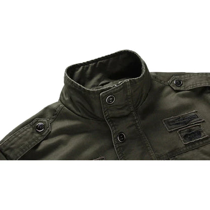 Mens Military Style Jacket With Stand Up Collar For Men