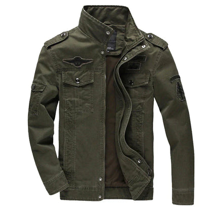 Mens Military Style Jacket With Stand Up Collar For Men