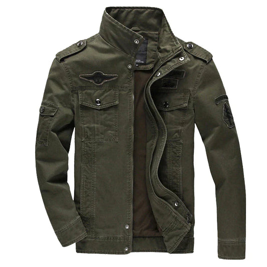 Mens Military Style Jacket With Stand Up Collar For Men