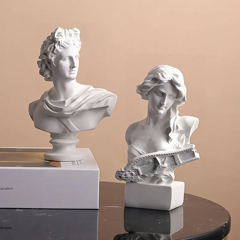Greek Roman Mythology Sun God Resin Head Bust Sculpture for Home Decor NaLani