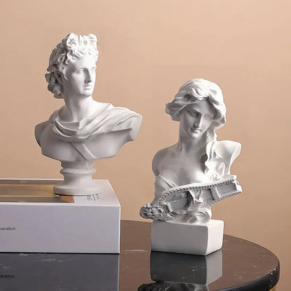 Greek Roman Mythology Sun God Resin Head Bust Sculpture for Home Decor NaLani