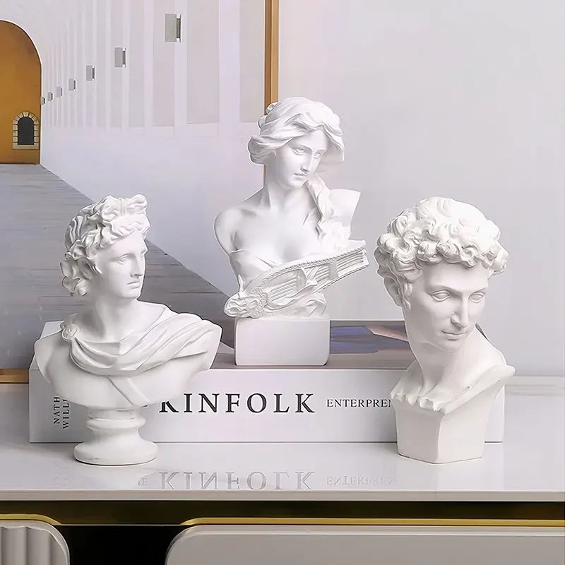 Greek Roman Mythology Sun God Resin Head Bust Sculpture for Home Decor NaLani