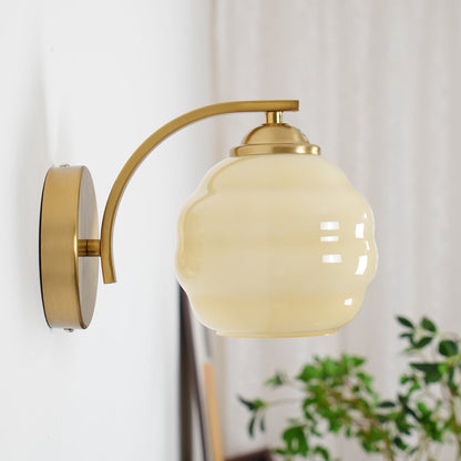Art Deco Vintage Wall Lamp With White Glass Shade Modern NALANI