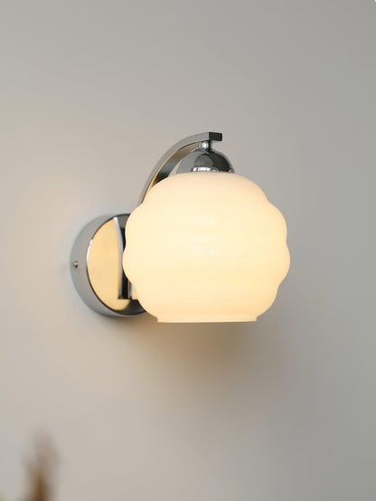 Art Deco Vintage Wall Lamp With White Glass Shade Modern NALANI