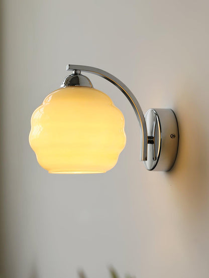 Art Deco Vintage Wall Lamp With White Glass Shade Modern NALANI